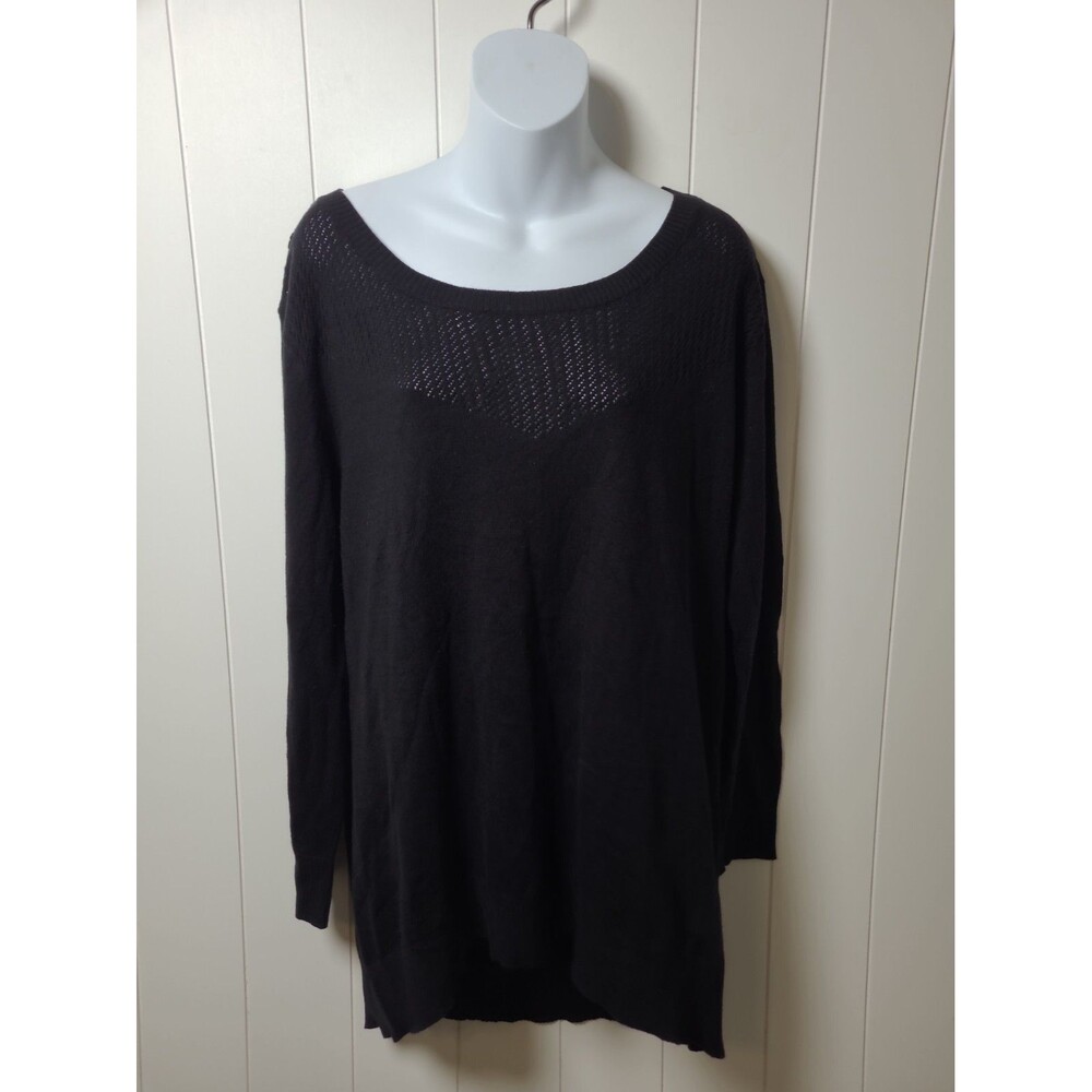 New York & Co Sweater Top Womens XL Black Whimsigoth Knit Fairy Long Sleeve